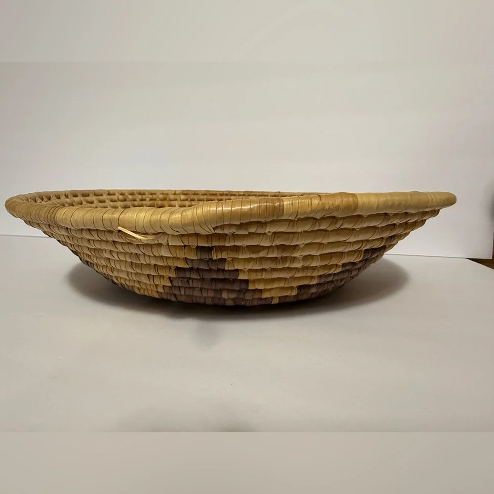 African Coil Swirl Designed Wall Basket Bowl~One Of A Kind~Unique Art Vintage